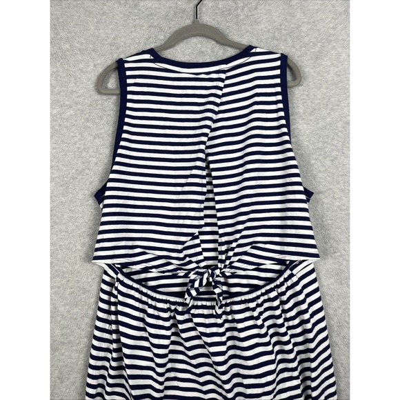 J.Crew Striped Tie Back Midi Dress Womens Size XXL Stretch Coastal Nautical - Picture 11 of 11